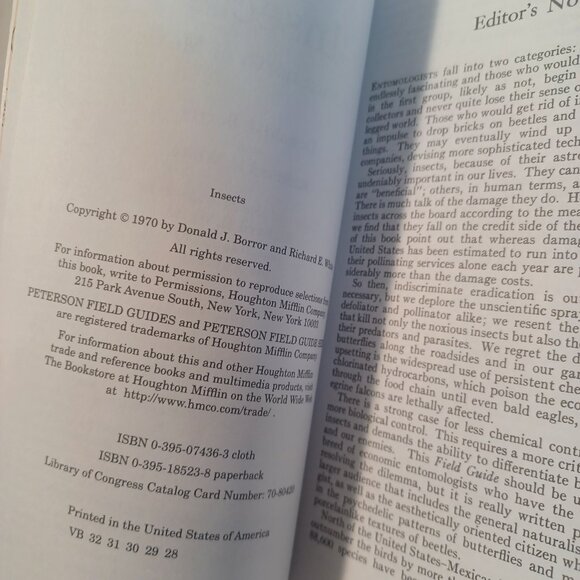 1970 A Peterson Field Guide To Insects: America North of Mexico Book 1970 - Picture 5 of 7